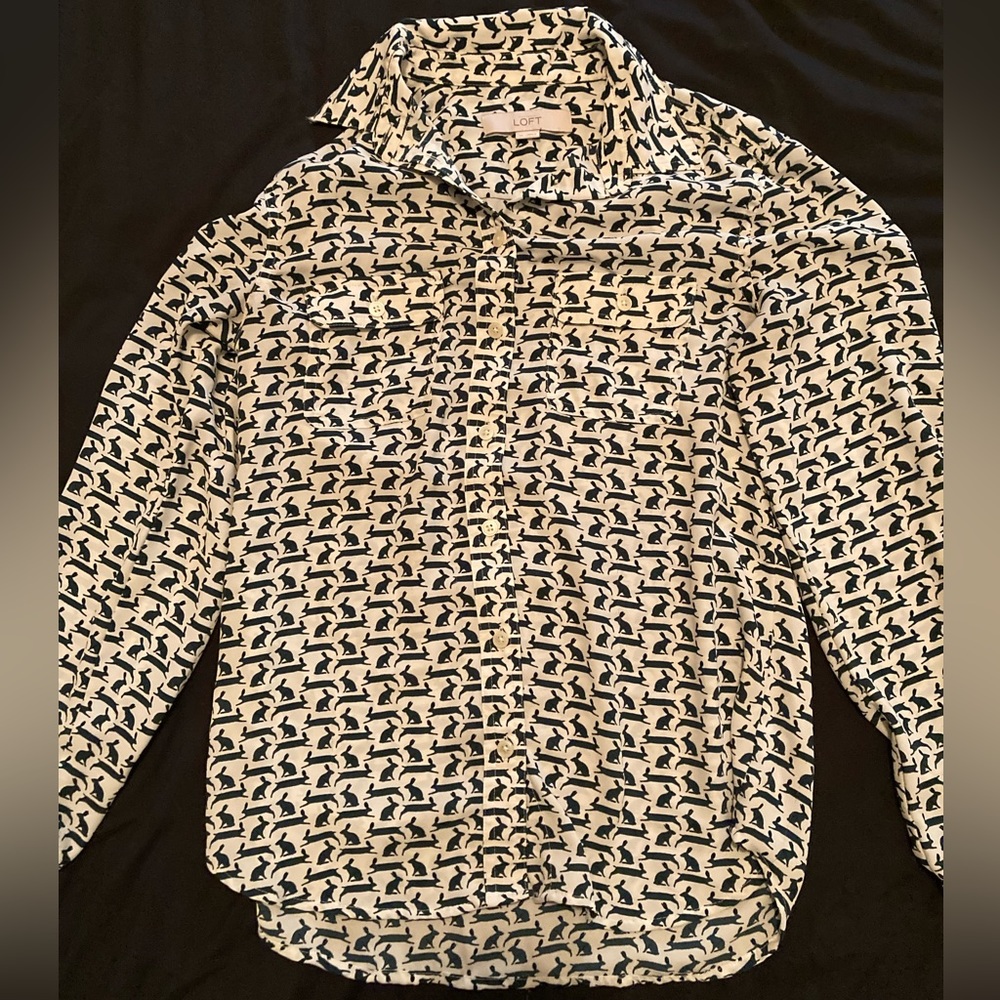 Loft bunny rabbit blouse shirt, XS